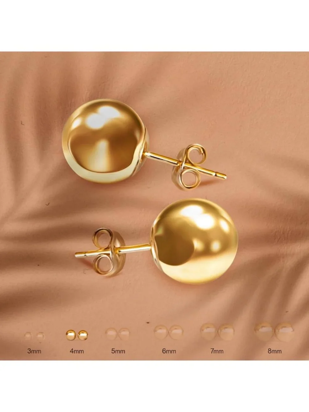 Premium 14K Gold Ball Stud Earrings - Yellow, Rose & White Gold Options
